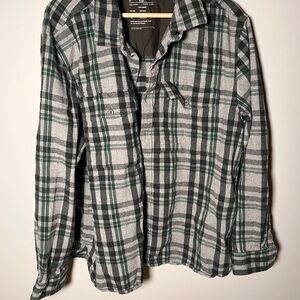 Men's REI Cooperative Forest Green and Charcoal Plaid Shirt Size XL